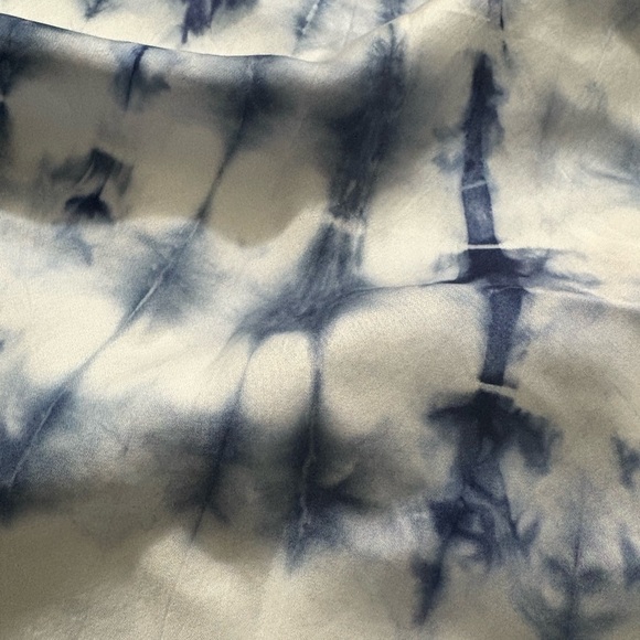 Cali Dreaming Slip Skirt Denim Shibori Tie Dye Blue Side Slit Revolve Size S - Picture 10 of 16